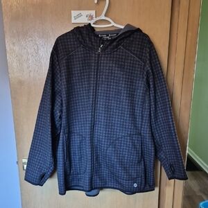 Active Dark Gray Houndstooth Hooded Jacket